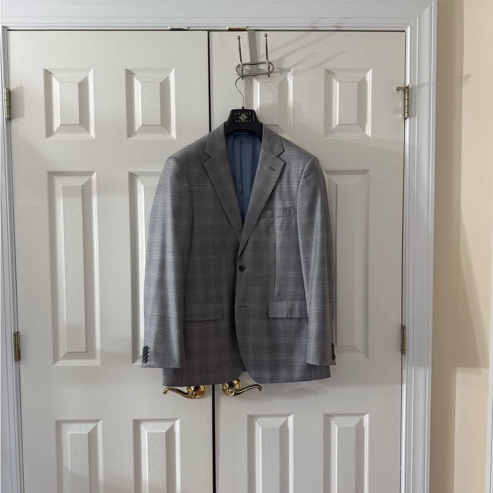 [Ibiza] Classic Gray Checkered Blazer for Men